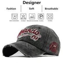 Unisex Distressed "Orlando 01" Embroidered Baseball Cap – Vintage Adjustable Outdoor Casual Hat