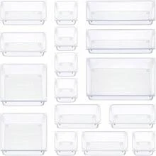 Kit 25 Modular Multipurpose Organizer Drawers Acrylic Crystal