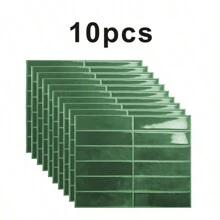 1/10 pezzi Carta da parati adesiva con motivo a marmo verde 3D, piastrelle ceramiche finte autoadesive, ottima per paraschizzi in cucina/bagno, impermeabile, per decorare pareti di casa