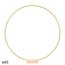 1pc Metal Floral Hoop Rings DIY Macrame Hanging Crafts Wedding Table Centerpieces Decoration Christmas Flower Wreath Garland - Gold - View 18