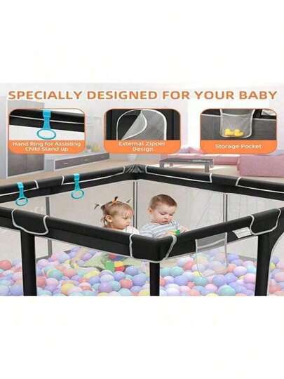Portable Baby Playpen With Soft And Breathable Mesh Design, Removable And Easy To Install, Suitable For Babies, Toddlers, Crawling Babies And Active Toddlers, Suitable For Both Indoor And Outdoor Use, Releasing The Child's Nature, Freeing Up The Mother's Hands, Sturdy And Safe Play Area, Baby Products, Babies Need,  Must-Have For New Mothers