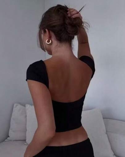 Blusinha Feminina Suplex Costas Nuas Cropped Básica