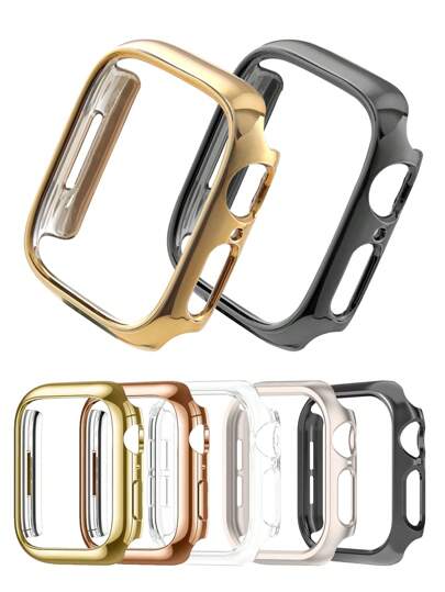 Black, Silver, Rose Gold, Gold PC Hard Material Hollow Frame No Screen Protector Apple Watch Protective Case, Anti-Collision Anti-Scratch For Apple Watch Ultra 3 2 1 Series SE 10 9 8 7 6 5 4 3 2 1 38mm 40mm 41mm 42mm 44mm 45mm 46mm 49mm, Unisex
