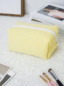 Stripped Pattern Fluffy And Soft Women Makeup Bag Travel Zipper Cosmetic Bag Storage Pouch Cute Gingham Toiletry Bag Checkered Pattern Large Capacity Make Up Organizer Travel Skincare Makeup Storage Bag With Handle Multifunctional Storage Bag Portable Toiletries Travel Storage Bag, Handheld Bag, Minimalist Jewelry Storage Bag Makeup Bags Makeup Pouch Make Up Pouch Make Up Bag - Multicolor - View 13