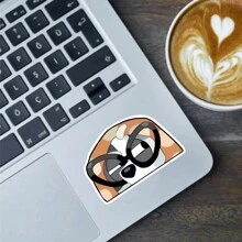 1PC, Funny 3 Inch Removable Outdoor Waterproof Vinyl Creative Gift Cute Pet Class Cartoon Stickers Funny Dog Sticker Cartoon Dog Sticker Dog With Glasses Sticker Pet Humor Sticker Sassy Dog Sticker