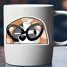 1PC, Funny 3 Inch Removable Outdoor Waterproof Vinyl Creative Gift Cute Pet Class Cartoon Stickers Funny Dog Sticker Cartoon Dog Sticker Dog With Glasses Sticker Pet Humor Sticker Sassy Dog Sticker