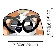 1PC, Funny 3 Inch Removable Outdoor Waterproof Vinyl Creative Gift Cute Pet Class Cartoon Stickers Funny Dog Sticker Cartoon Dog Sticker Dog With Glasses Sticker Pet Humor Sticker Sassy Dog Sticker