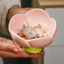 Tulip Flower Jewelry Box Exquisite Ceramic Decoration Key Storage Tray Front Living Room Room Decoration