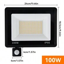 220V LED Induction Floodlight 10W 20W 30W 50W 100W Outdoor Waterproof Courtyard Corridor Human Body Light Control Floodlight, Outdoor Garden Lighting For Pathway, Yard, Patio