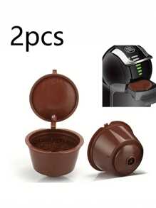 1 pieza/2 piezas/3 piezas/5 piezas Cápsulas de café reutilizables de color marrón compatibles con accesorios de café recargables, de vuelta a la escuela
