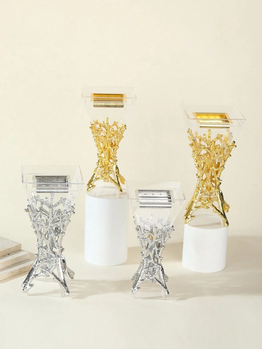 Transparent Geometric Luxury Alloy Incense Burner, Suitable For Gifts Birthday Graduation