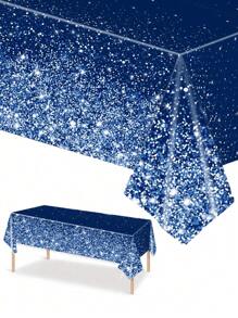 1 pieza Mantel desechable de 137 * 274 cm en color negro y dorado, rosa/negro y dorado/azul para cumpleaños, ceremonia de graduación, Pascua, Día de la Propuesta, boda, despedida de soltero, cumpleaños, aniversario, decoración de fiestas de celebración de días festivos - Estilo 1 - Ver 7