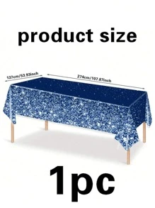 1 pieza Mantel desechable de 137 * 274 cm en color negro y dorado, rosa/negro y dorado/azul para cumpleaños, ceremonia de graduación, Pascua, Día de la Propuesta, boda, despedida de soltero, cumpleaños, aniversario, decoración de fiestas de celebración de días festivos - Estilo 1 - Ver 10