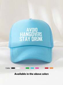 1pc Unisex Printed Decorative Funny Sponge Mesh Trucker Hat, Baseball Cap, Sun Hat, Suitable For Everyday Use, Outdoor Travel, Hiking, Beach - Multicolor - View 6