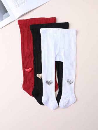 3 条女童打底裤，青少年紧身裤，纯色条纹图案，适合所有季节