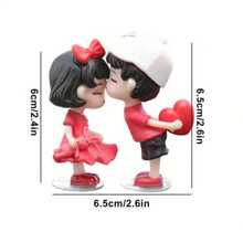 2pcs Heart Couple Car Ornament Car Decoration Ornament,Valentine's Day Gift, Valentine's Day Car Decoration - Red - View 3