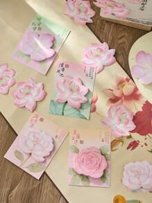 1pc Random Floral Shaped Sticky Notes Memo Pad, Student Office Supplies,School Supplies,Back To School - Multicolor - View 11