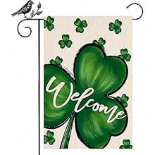 St. Patrick's Day Garden Flag Double Sided Shamrock 12 X 18 Inch - St. Patrick's Day Home Garden Decor