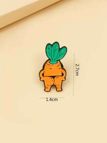 1pc Creative Carrot Shaped Cartoon Brooch - Multicolor - View 2