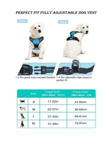 Rabbitgoo Dog Seat Belt, Padded Reflective Vest With 2 Adjustable Seat Belt Clips, No Pull Breathable Harness With Handle For Small/Medium/Large Dogs - Multicolor - View 4