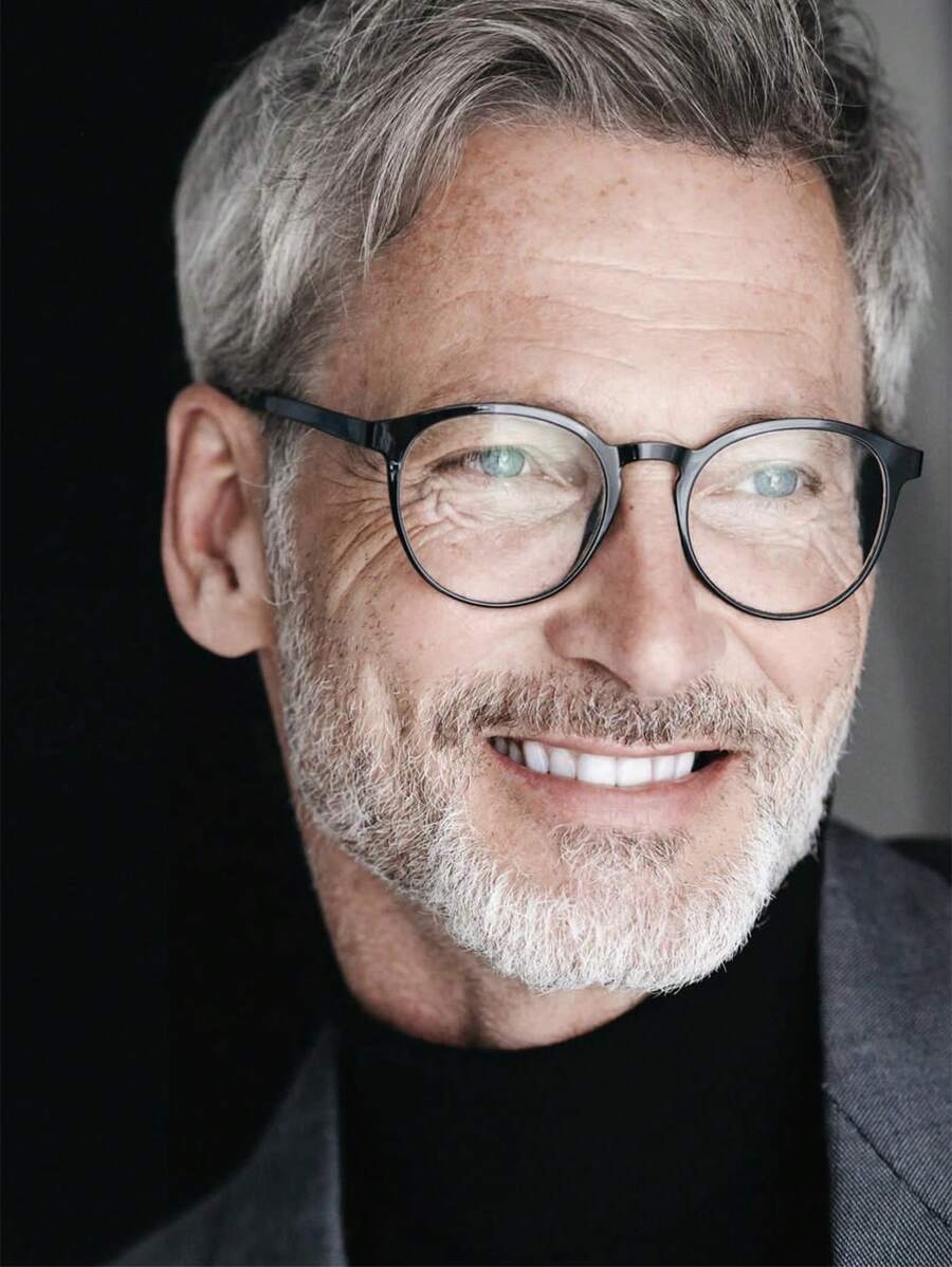 1 副椭圆形男士塑料眼镜，简约优雅学院/商务风格，透明镜片，适合会议、图书馆、阅读