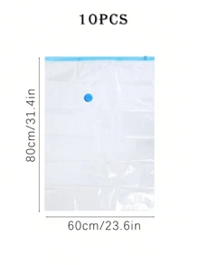 6 pièces Sacs de compression sous vide transparents avec pompe à main, organisateurs de voyage en plastique portatifs économisant de l'espace, sacs de rangement de vêtements hermétiques de grande capacité pour la maison, sacs de compression de bagages étanches, anti-mites anti-moisissure