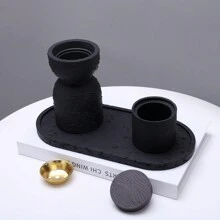 Quemador de incienso de resina de piedra ágata a rayas simple