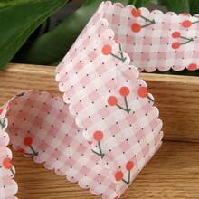 Cinta a cuadros impresa por ambos lados, accesorio de pelo hecho a mano en forma de lazo, flor para el cuello, decoración de sombrero, encaje a cuadros para acolchar