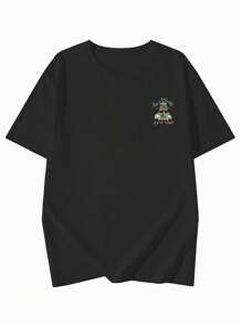 女士夏季宽松圆领可爱小鸭子卡通印花 T 恤