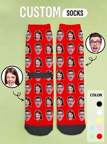 1 Pair Custom Face Socks, Custom Photo Sock, Custom Printed Socks, Personalized Funny Face Socks, Custom Picture Socks, Put Any Face On The Socks, Anniversary Gift, Valentine Gift, Birthday Gift, Wedding Gift