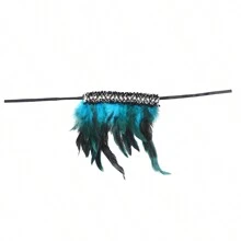 1 par de brazaletes elegantes con plumas artificiales y perlas falsas de estilo bohemio gótico, adecuados para fiestas de carnaval y uso diario, disfraces de Halloween para mujeres