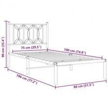 Stylish White Bed Frame With Headboard 790cm Mattress Not Included - White - View 7