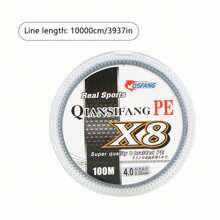 100m 8-Strand Braided Fishing Line, PE Line (Gray 5.0) - Light Grey - View 3