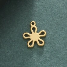 5 piezas/set Colgante minimalista y lindo de margarita hueca de acero inoxidable, manualidades DIY para pulsera, collar, pendientes