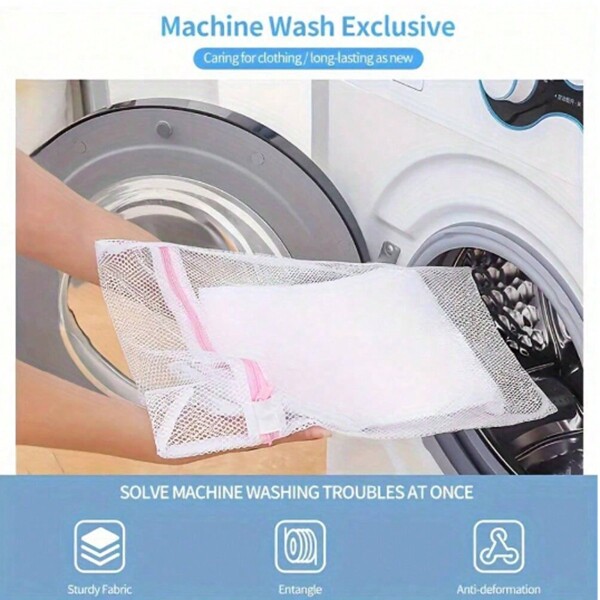 4pcs Mesh Laundry Bags - 15.75 Inch X 11.81 Inch - For Clothes, Shirts, Bras, Socks, Hosiery, Underwear - Zippered Closure - Great For Travel And Laundry Organization
