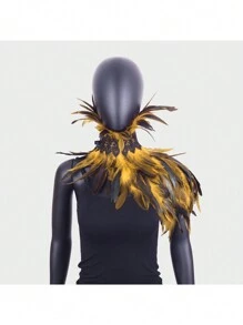 Artificial Feather Cape Shawl Costume Witch Wings Collar Adult Crow Neck - A - View 18