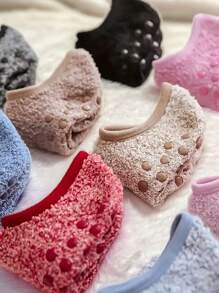 1/3/6 Paar flauschige rutschfeste Socken, weiche & gemütliche Haushaltsocken, atmungsaktive Kurzsocken, Damen Füßlinge