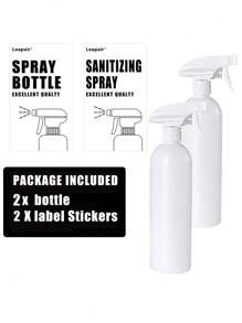 LEAPAIR 1/2 Peças Garrafas de Spray Reutilizáveis Brancas/Pretas de 500ml com Adesivo de Rótulo, Rótulo para SPRAY DESINFETANTE/GARRAFA DE SPRAY, Garrafas de Spray de Plástico para Limpeza, Garrafa Borrifadora de Água para Jardim, Garrafa de Spray de Gatilho de Limpeza de Plástico, Recipiente de Viagem para Limpeza, Jardim, Cozinha, Plantas, Cabeleireiro, Decoração Doméstica de Banheiro, Decoração de Outono, Volta às Aulas