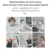 4pcs Drawer Locks, Child Locks, Baby Proof Adhesive Locks, Household No Trace Locks For Cabinet Drawers, Water Dispenser