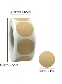 1000PCS Kraft Circle Stickers Dot Stickers, 1.5 Inch Round Blank Garage Price Stickers Kraft Coding Tag Labels Brown Natural Envelope Seals For Home Classroom Jam Canning Jar Labels (Brown 1.5 Inch)