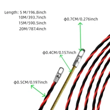 1pc Cable Pulling Fish Tape, Convenient Cable Laying Insertion And Withdrawal Tool, Suitable For Electricians To Pull Cables, Ethernet Cables, Wires, With Flexible Spring Guide Head, Comes With 2 Cable Ties