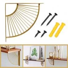 Metal Wall Mount Shelf Bracket Decorative Heavy Duty Support Shelf Holder - Gold - View 5