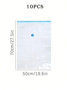 6 pièces Sacs de compression sous vide transparents avec pompe à main, organisateurs de voyage en plastique portatifs économisant de l'espace, sacs de rangement de vêtements hermétiques de grande capacité pour la maison, sacs de compression de bagages étanches, anti-mites anti-moisissure