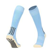 1 Pair Of Long Football Socks With Anti Slip Silicone Over Knee Towel Bottom, Men's Sports Football Socks, Men's And Women's Over Knee Long Tube Glue Non Slip Socks, Medium Tube High Tube Training Socks, Wear-Resistant And Sweat Absorbing Training Socks, Competition Ball Sockson Slip Socks, Medium And High Tube Training Socks, Wear-Resistant And Sweat Absorbing Training Socks, Competition Ball Socks - Multicolor - View 7