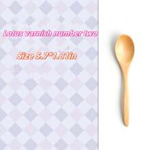 2pcs Wooden Serving Spoons 14cm, Wooden Tableware Spoons, Heat-Resistant Small Wooden Spoons - Multicolor - View 6