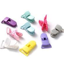 10pcs Stylish Plastic Pacifier Clips With Duckbill-Shaped Design For Diy Soothers - Multicolor - View 2
