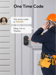 Fingerprint Keyless Entry Door Lock With App Control, Smart Door Lock For Front Door, Electronic Keypad Deadbolt Lock With 2 Keys, Auto Lock, One Time Code, IP54 Waterproof, Easy Installation