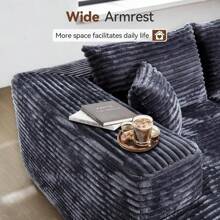 104" Cloud Sectional Couch With Comfy Chaise, Boneless L Shape Sofa With Deep Seat, Minimalist Modular Couches Sleeper For Living Room Bedroom Apartment Lounge,Black - 深灰色 - 查看 7