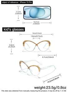 1 PC Teenagers 12-16Y Acrylic Color Clash Cross Cat Eye Fashion Glasses For Daily Reading Use - Multicolor - View 6