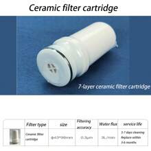 1pc - Home Kitchen Water Pre Filter, Splash Proof Ceramic Activated Carbon Direct Drinking Water Purifier, Ceramic Filter Element, Multifunctional Filter, Household Faucet Filter, Filtered Tap Water, Activated Carbon, Residual Chlorine Removal, Mixing Valve, Shower Head, Water Purifier